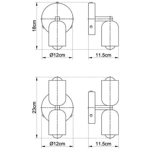 Nostalux Wandleuchte, Stecker & fest verdrahtet, E27 Glühbirne inklusive, 90-260V, 5W, Eisen,