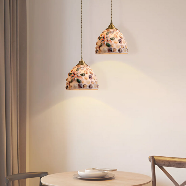 bunte retro hängeleuchte esstisch glas messing warmes licht
