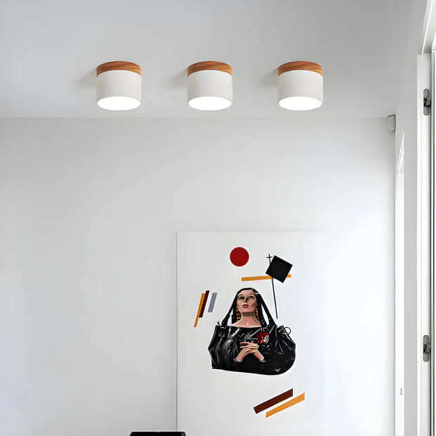 Vintage LED Deckenlampe aus Holz warmweiß dimmbar für Wohnzimmer Schlafzimmer Esszimmer