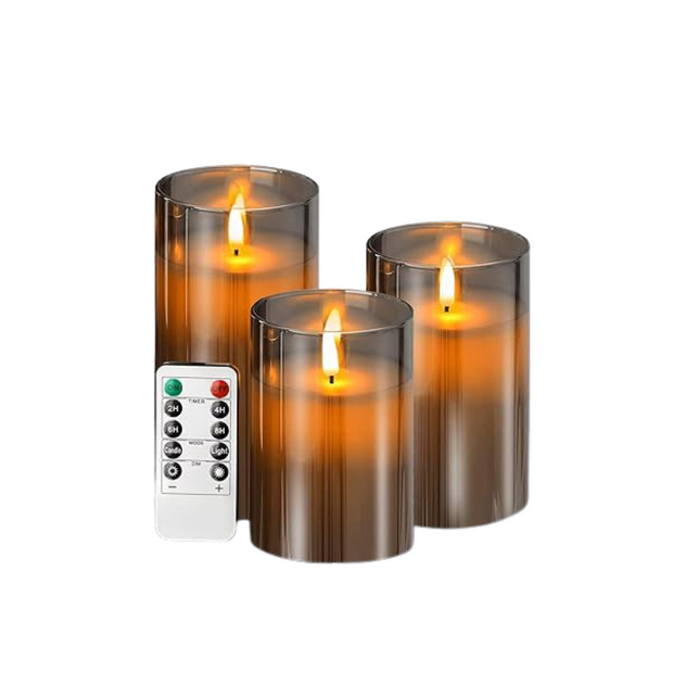 Flammenzauber LED Kerzen Set mit Fernbedienung Echtwachskerzen Flackerlicht