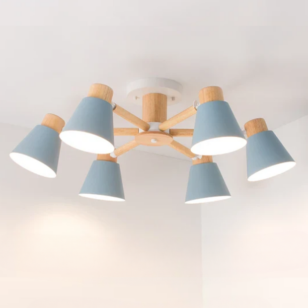 LED Deckenlampe Holz Design für Wohnzimmer und Schlafzimmer