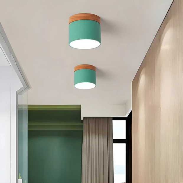 Vintage LED Deckenlampe aus Holz warmweiß dimmbar für Wohnzimmer Schlafzimmer Esszimmer