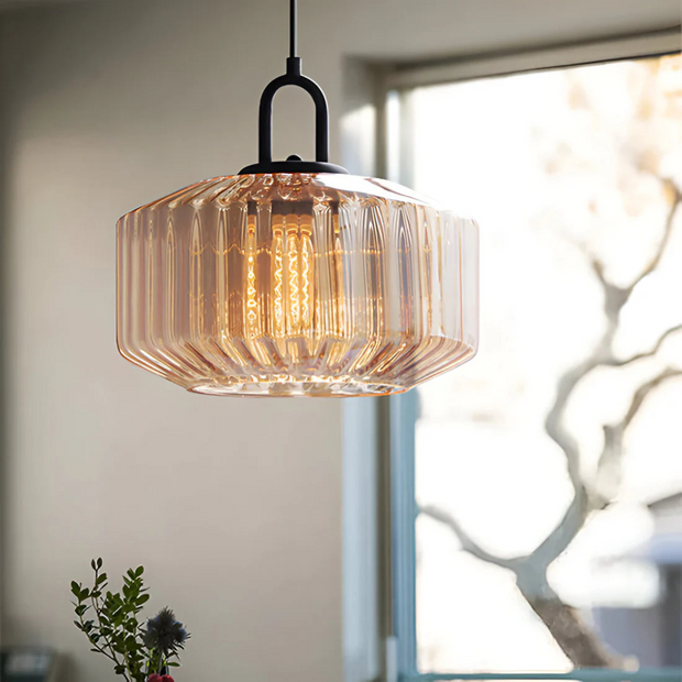 Retro Hängelampe aus Glas warmes Licht für Esszimmer Wohnzimmer Flur