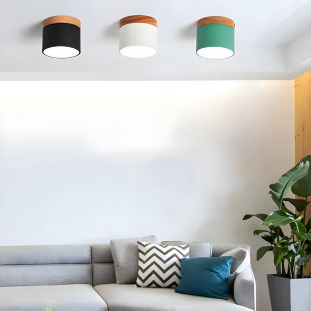 Vintage LED Deckenlampe aus Holz warmweiß dimmbar für Wohnzimmer Schlafzimmer Esszimmer