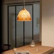 bunte retro hängeleuchte esstisch glas messing warmes licht