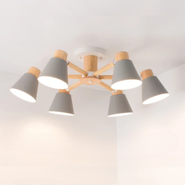 LED Deckenlampe Holz Design für Wohnzimmer und Schlafzimmer
