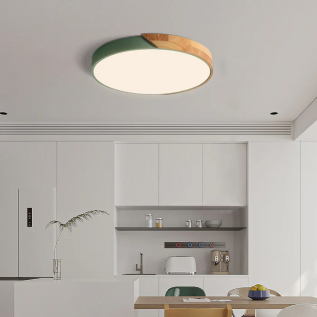 Skandinavische LED Deckenleuchte aus Holz für Wohnzimmer Schlafzimmer Flur