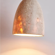 Travertin Pendelleuchte Retro Design aus Naturstein für Esszimmer Wohnzimmer Küche