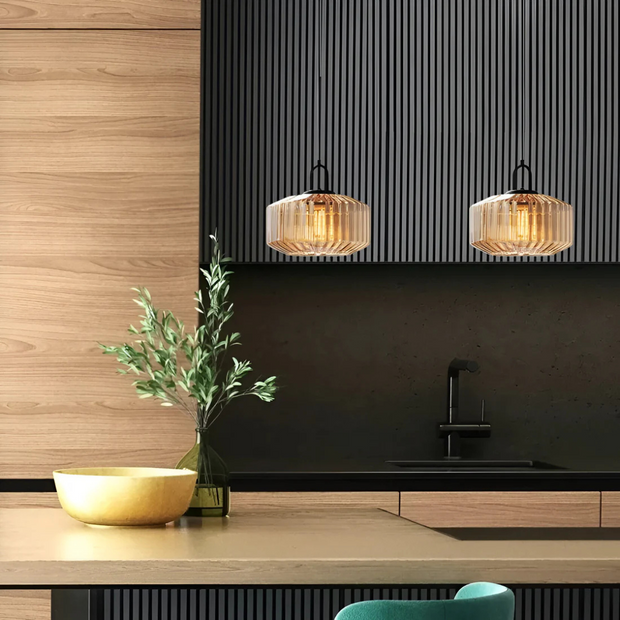 Retro Hängelampe aus Glas warmes Licht für Esszimmer Wohnzimmer Flur