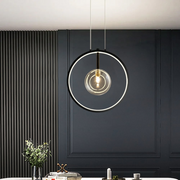 Moderne schwarze Pendelleuchte mit Glaskugel LED Beleuchtung