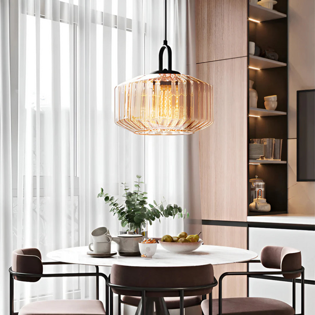 Retro Hängelampe aus Glas warmes Licht für Esszimmer Wohnzimmer Flur