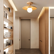 Moderne runde Holz Deckenleuchte LED warmweiß für Wohnzimmer und Schlafzimmer