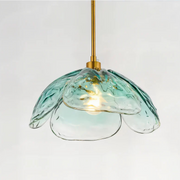 Hängelampe Esszimmer bunt Blumen Glas Design Wohnzimmerlampe LED geeignet