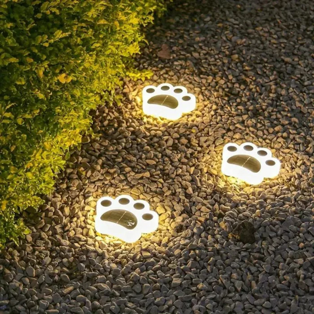 tierfreundliche solar außenlampe PfotenLicht für Garten Weg und Terrasse