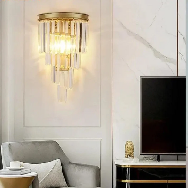 Kristall Wandlampe LED innen warmweiß modern gold Design