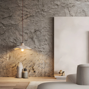 hängelampe beton blumenform wabi sabi design esszimmer