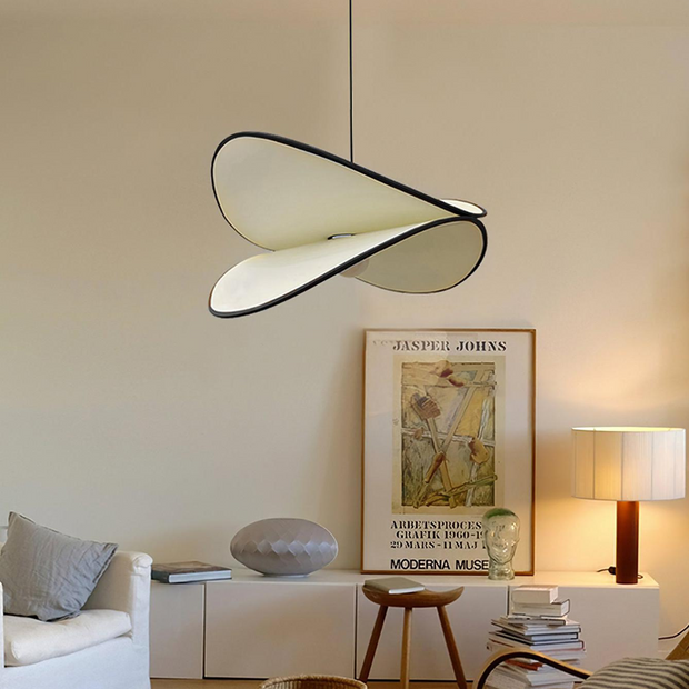 Design Hängelampe für Wohnzimmer und Esstisch mit Wabi Sabi Stil