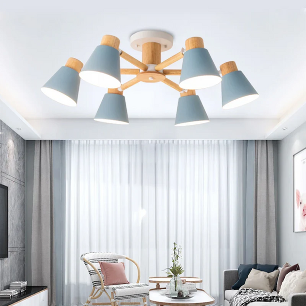 LED Deckenlampe Holz Design für Wohnzimmer und Schlafzimmer