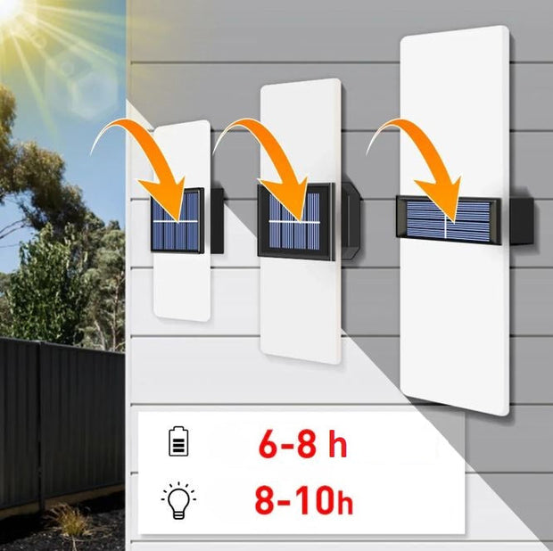 Solar Wandlampe LED Außenlicht kabellos warmweiß modern wetterfest