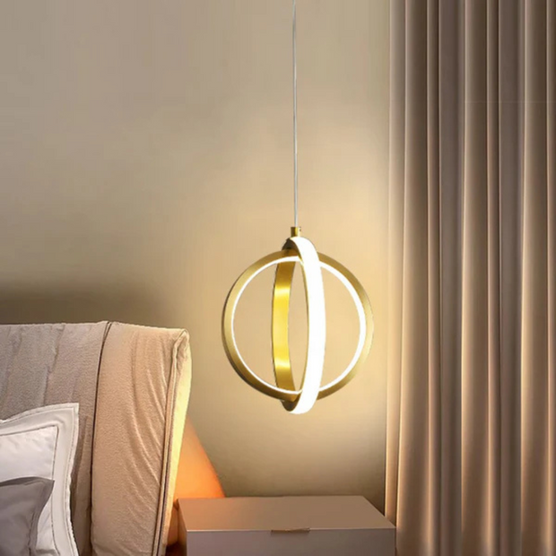 Goldene LED Hängelampe modern Designleuchte für Wohnzimmer und Esszimmer