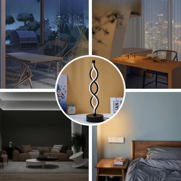 LichtAlva dimmbare LED Tischlampe aus Aluminium mit USB und modernem Design