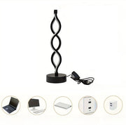 LichtAlva dimmbare LED Tischlampe aus Aluminium mit USB und modernem Design