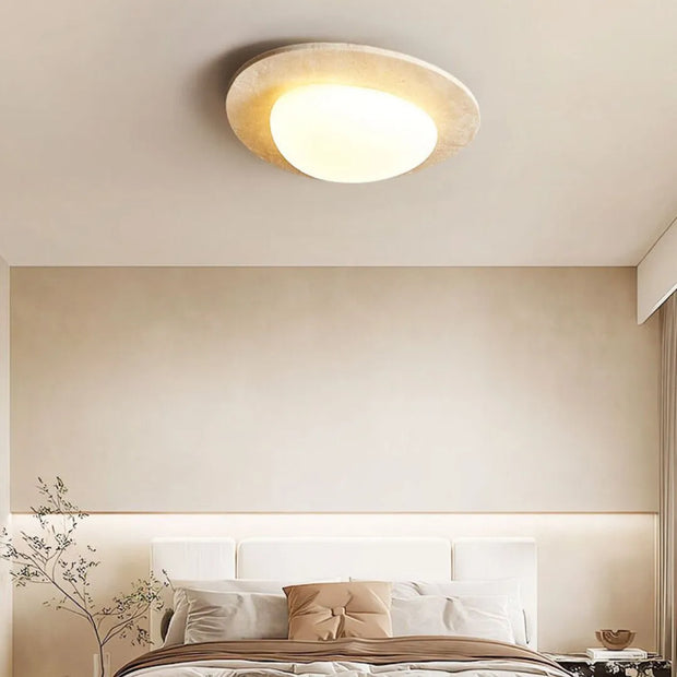 Travertin Deckenleuchte skandinavisch warmes Licht Wohnzimmer Schlafzimmer