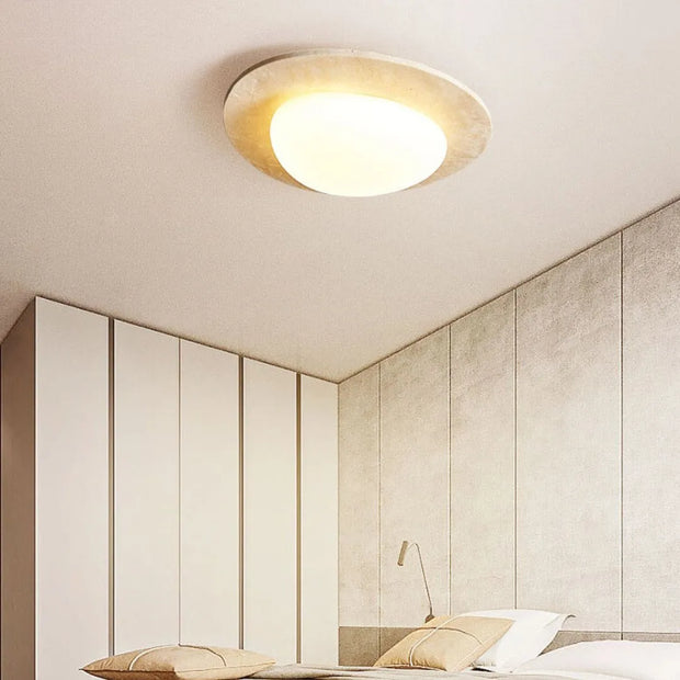 Travertin Deckenleuchte skandinavisch warmes Licht Wohnzimmer Schlafzimmer