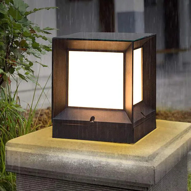 led außen stehlampe modern wetterfest garten beleuchtung aluminium kubus design