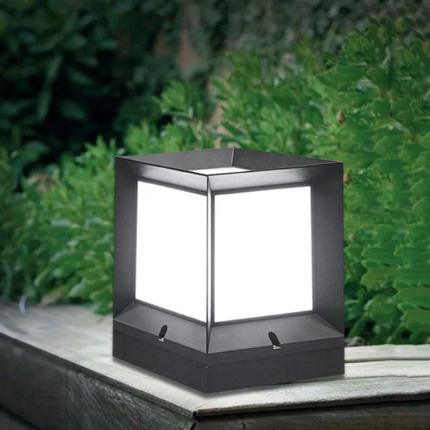 led außen stehlampe modern wetterfest garten beleuchtung aluminium kubus design