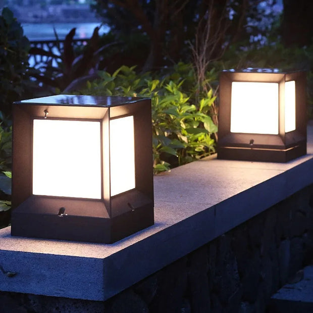 led außen stehlampe modern wetterfest garten beleuchtung aluminium kubus design