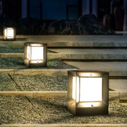 led außen stehlampe modern wetterfest garten beleuchtung aluminium kubus design