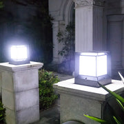 led außen stehlampe modern wetterfest garten beleuchtung aluminium kubus design