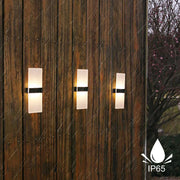 Solar Wandlampe LED Außenlicht kabellos warmweiß modern wetterfest