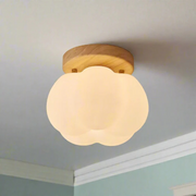 Holz Deckenlampe LED warmweiß Wohnzimmer Schlafzimmer elegant
