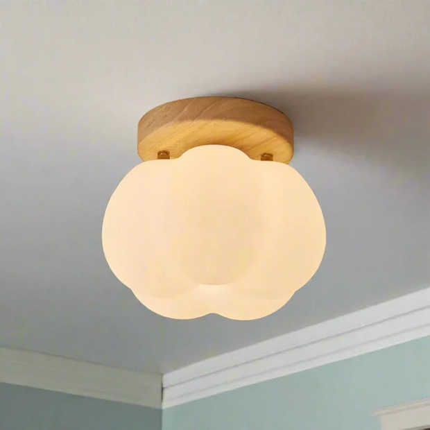 Holz Deckenlampe LED warmweiß Wohnzimmer Schlafzimmer elegant