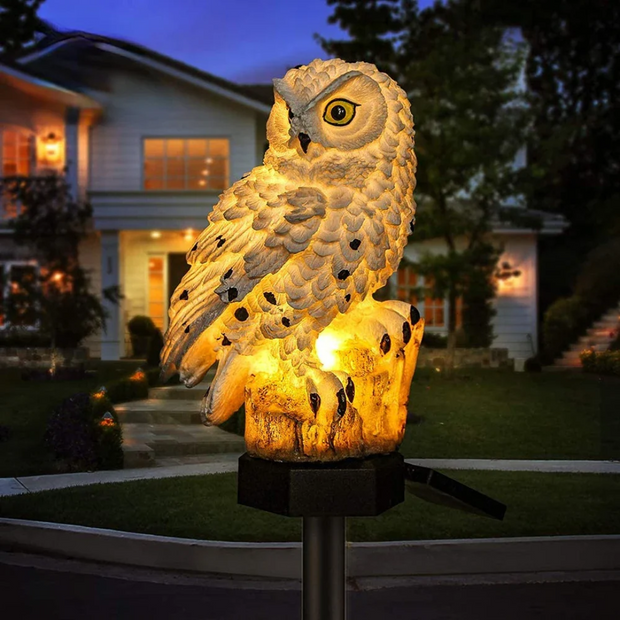 Solar Gartenlampe Eule tierfreundlich LED Außenbeleuchtung wetterfest ohne Strom