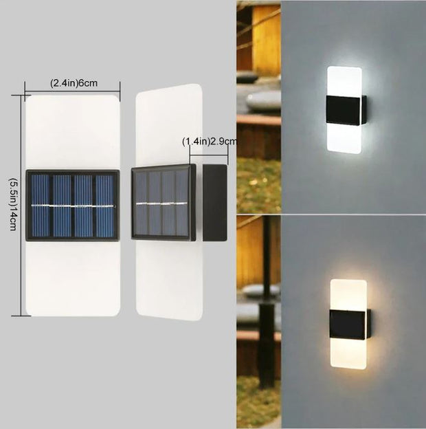 Solar Wandlampe LED Außenlicht kabellos warmweiß modern wetterfest