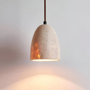 Travertin Pendelleuchte Retro Design aus Naturstein für Esszimmer Wohnzimmer Küche