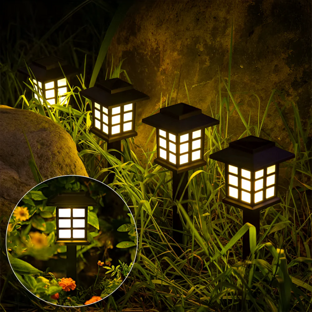 Solar Gartenlampe schwarz LED außen tierfreundlich wetterfest ohne Kabel