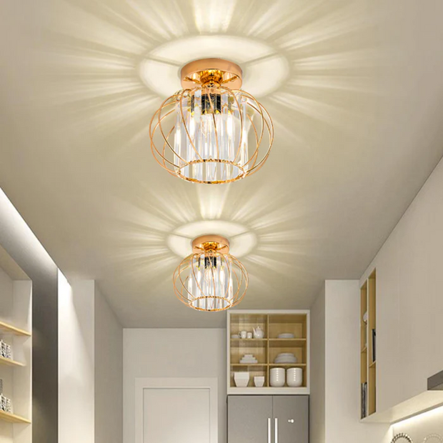 Moderne Deckenleuchte mit Glas und Eisen für stilvolles Zuhause