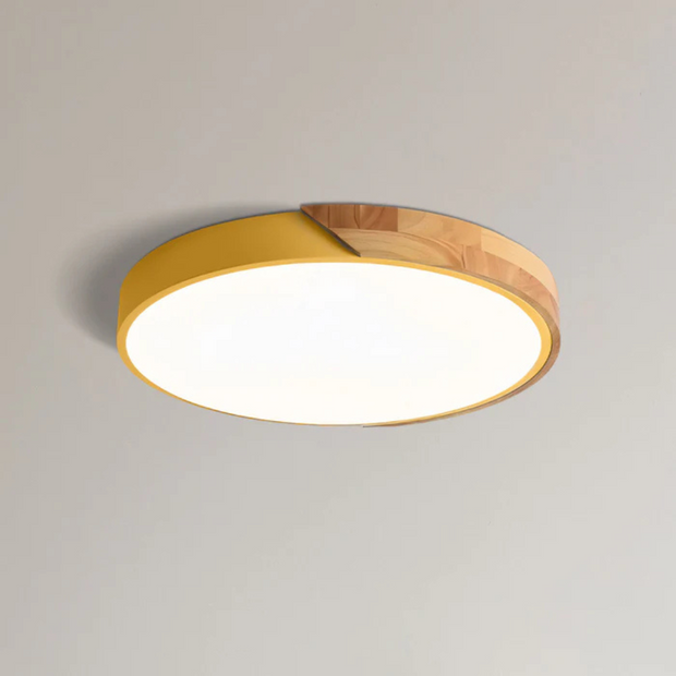 Skandinavische LED Deckenleuchte aus Holz für Wohnzimmer Schlafzimmer Flur