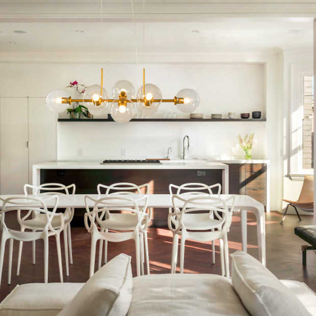 Pendelleuchte Esstisch Glas Gold Modern Design Hängelampe Wohnzimmer Esszimmer