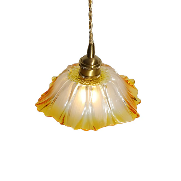 Lotus Pendelleuchte für Esstisch Wohnzimmer LED Glas Designlampe