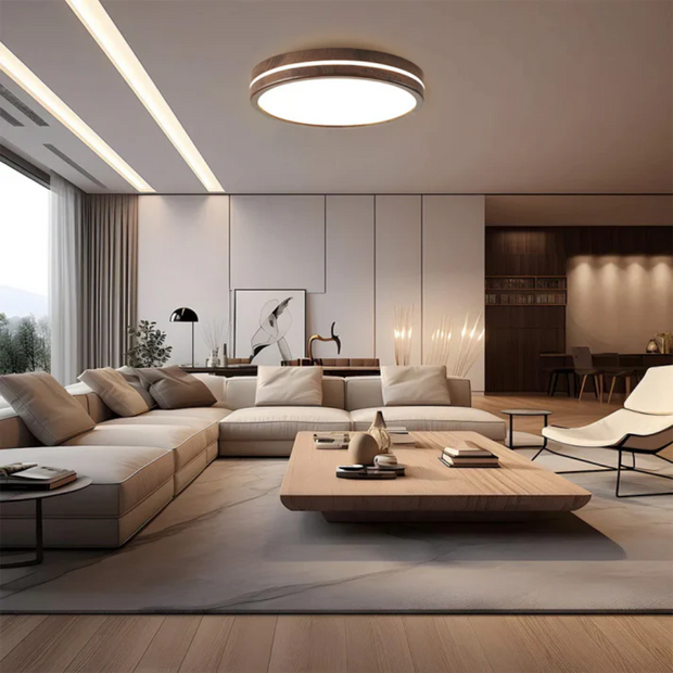 Holz LED Deckenleuchte Wohnzimmer Modern Skandinavisch Holzoptik