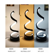 LichtSpirale LED Tischlampe dimmbar modern energiesparend für Wohnzimmer und Büro