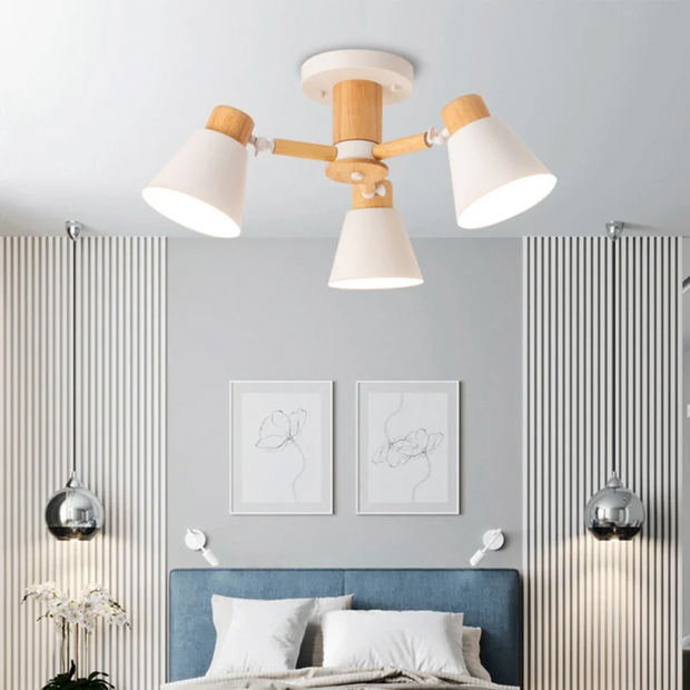 LED Deckenlampe Holz Design für Wohnzimmer und Schlafzimmer