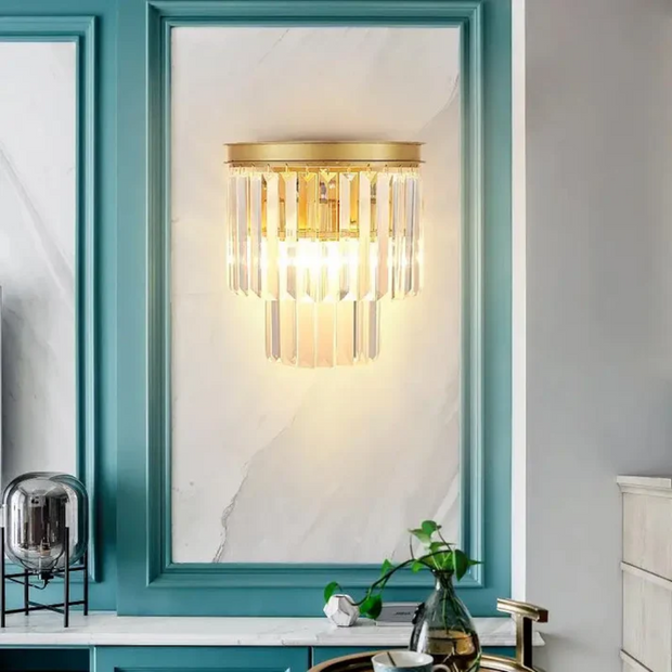 Kristall Wandlampe LED innen warmweiß modern gold Design