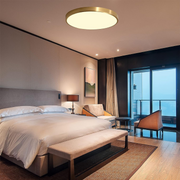 Minimalistische LED Deckenleuchte modern Gold warmes Licht Wohnzimmer
