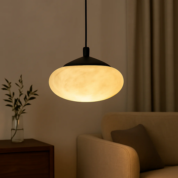Design Hängelampe Marmorlook warmweiß für Wohnzimmer Schlafzimmer Esstisch